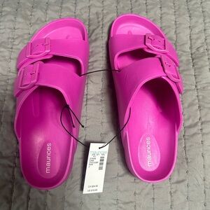 Maurice’s SuperCush Remi Double Strap Buckle Slide Sandal size 7 NWT Pink
